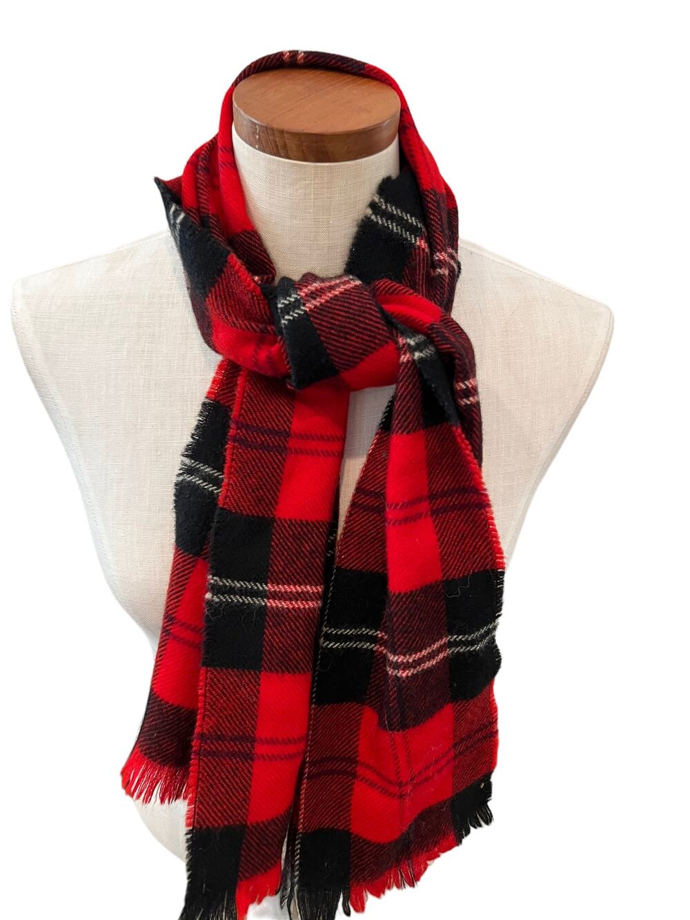 Locharron for Tartan Shops Red Plaid Scottish Wool Scarf